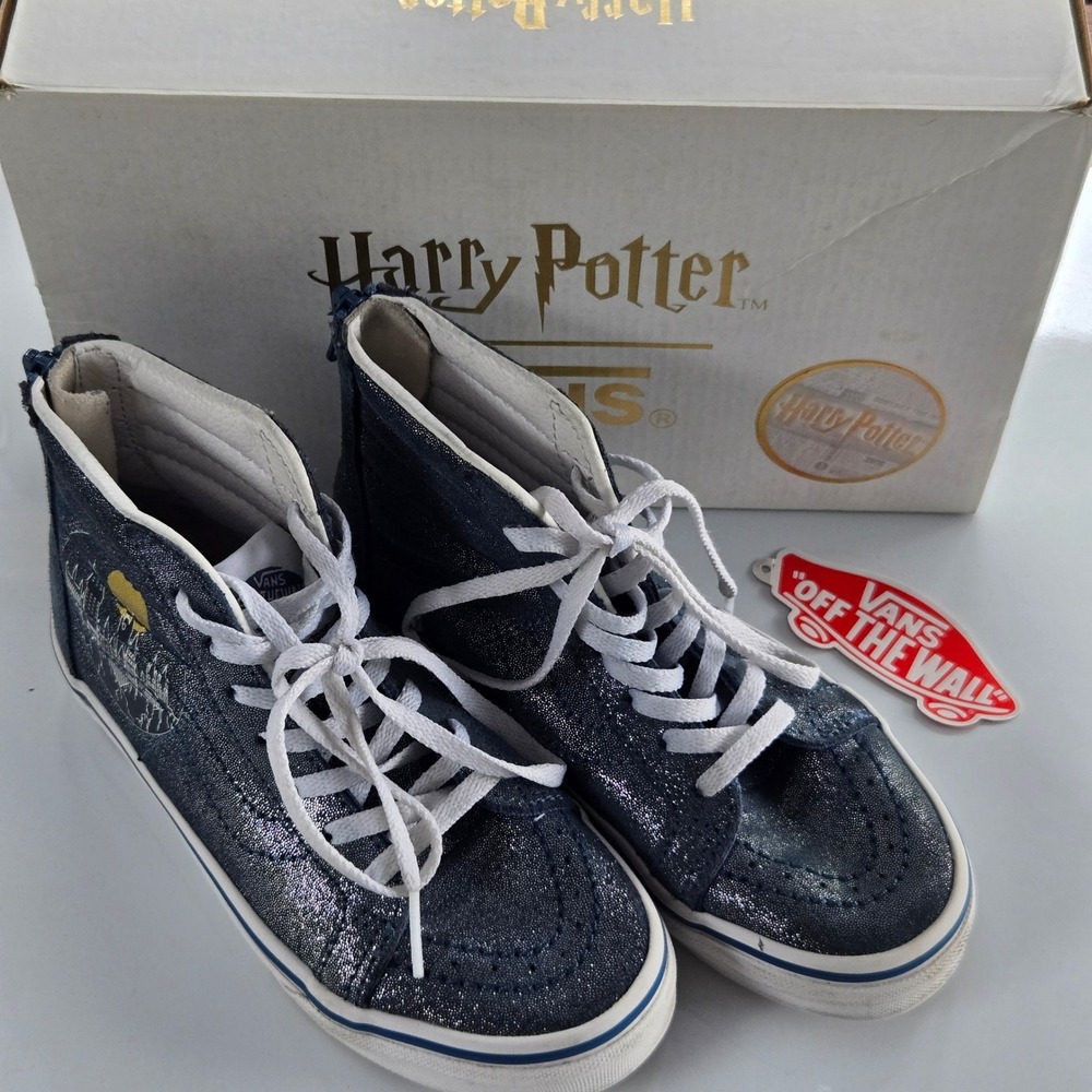 Vans Sk8 Hi Zip Harry Potter‎ Hogwarts Glitter High Top Sneakers Shoes 1Y